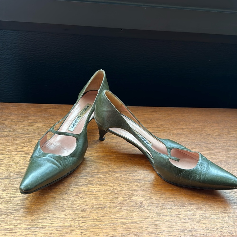 Manolo Blahnik leather heels